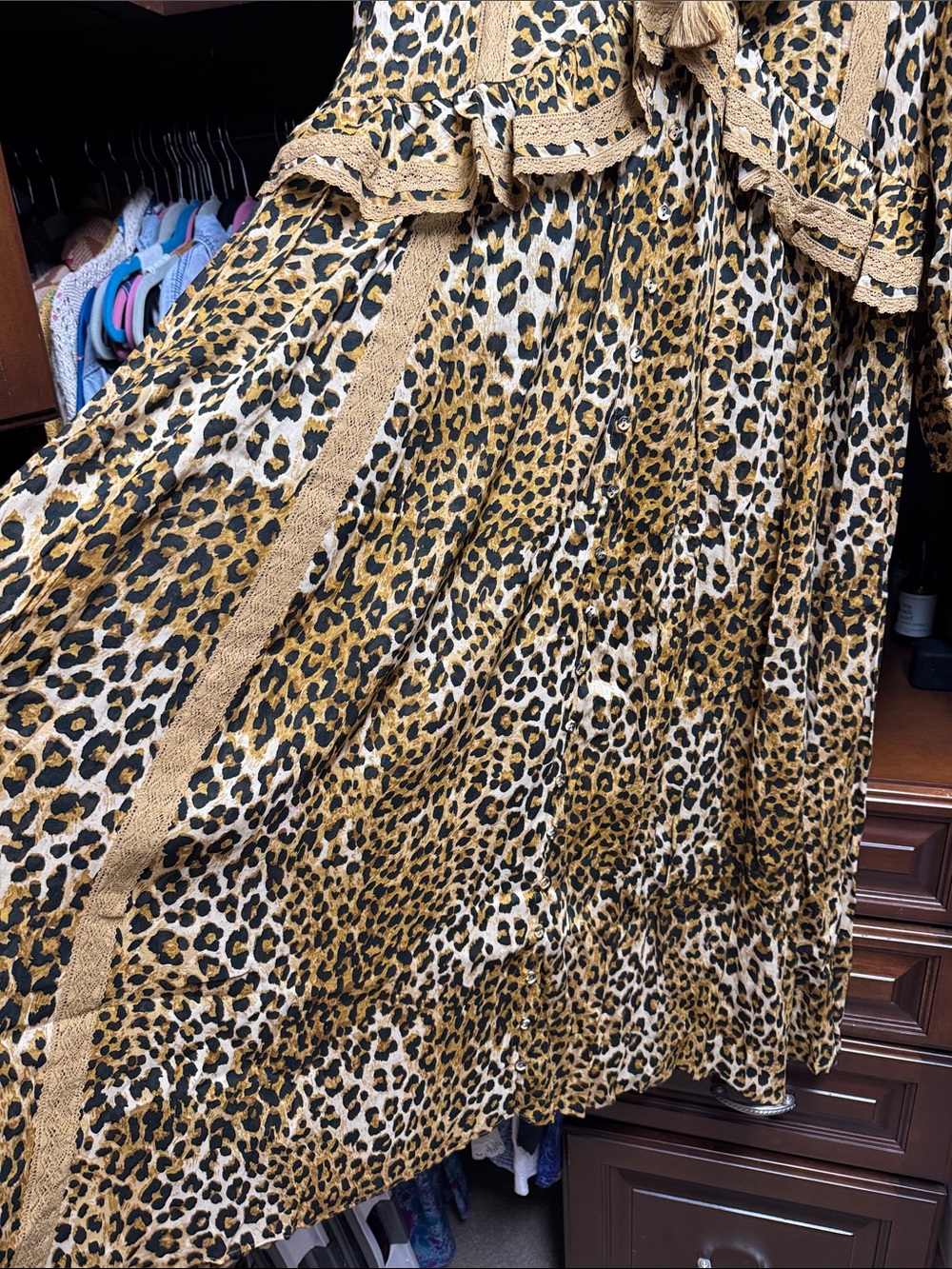 SPELL NWT - Samantha Lace Gown Vintage Leopard - Size S - Picture 6 of 10